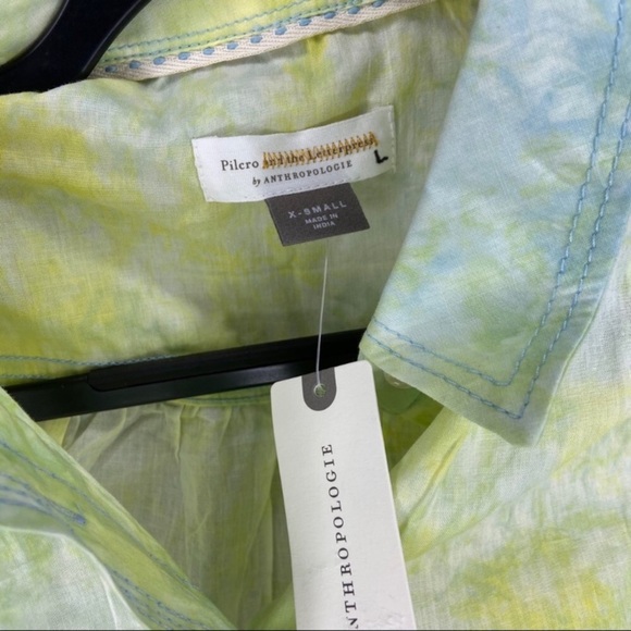 NWT ANTHROPOLOGIE Pilcro & the Letterpress Cate Yellow Green Tie Dye - Picture 11 of 16